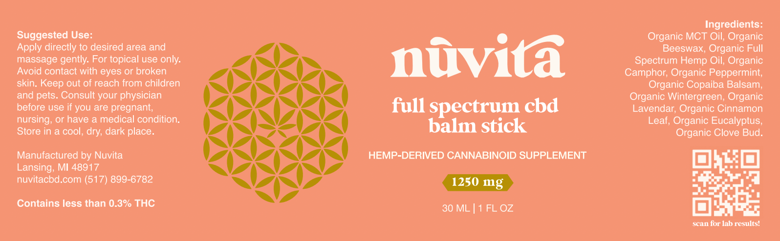 Full Spectrum CBD Balm Stick (Full Retail $69.99)