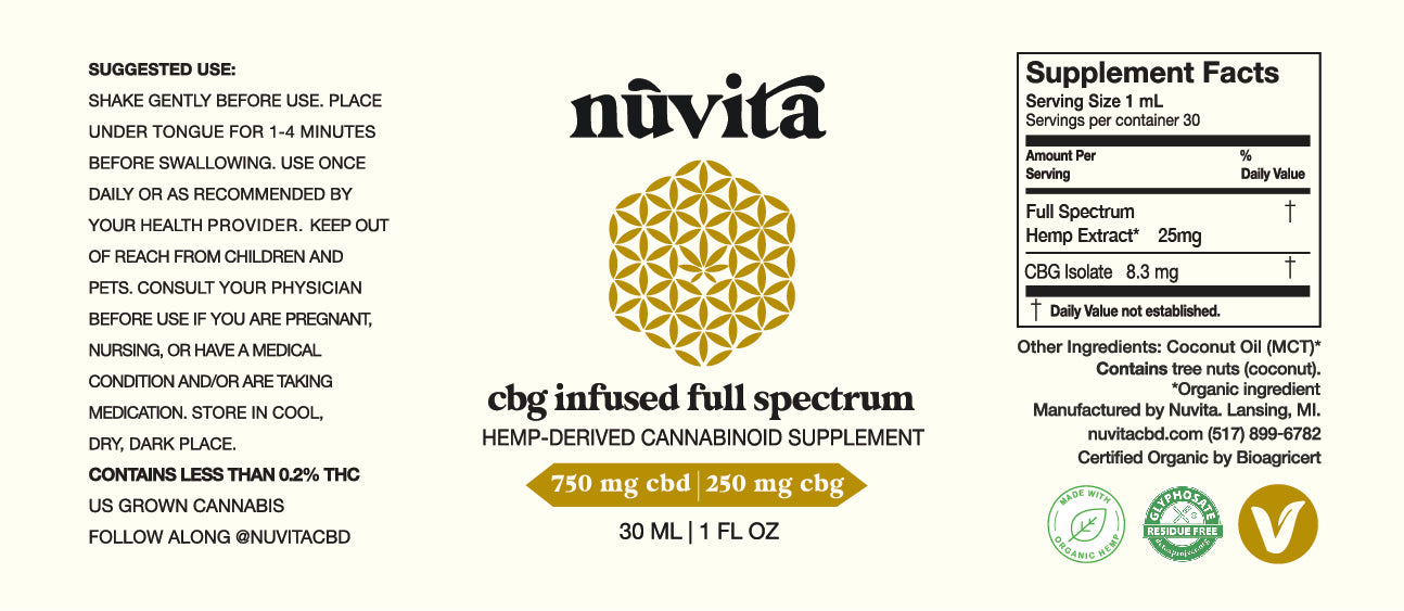 Organic CBG-Infused Full Spectrum CBD Oil